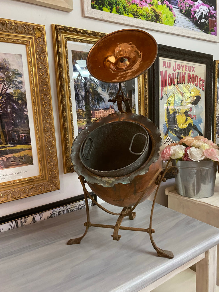 Antique Copper Coal Storage Pot