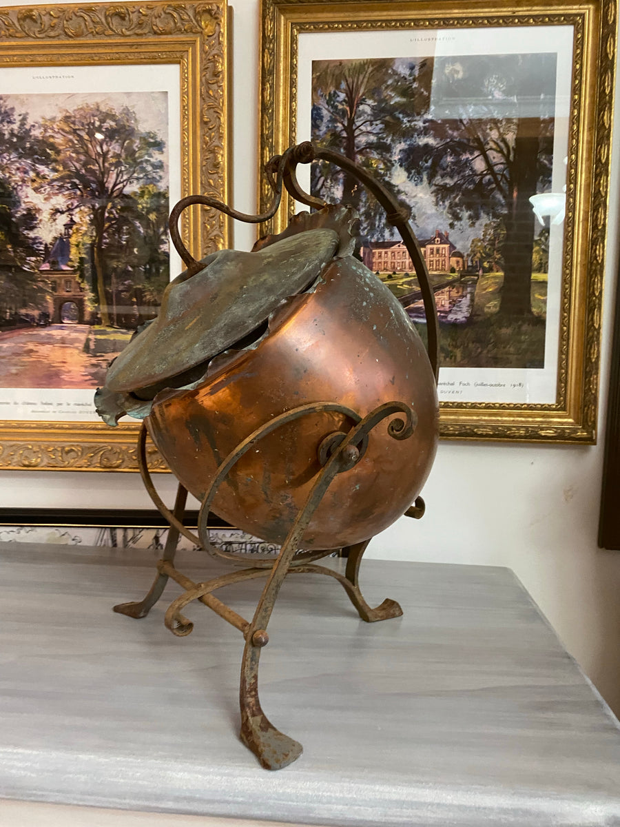 Antique Copper Coal Storage Pot