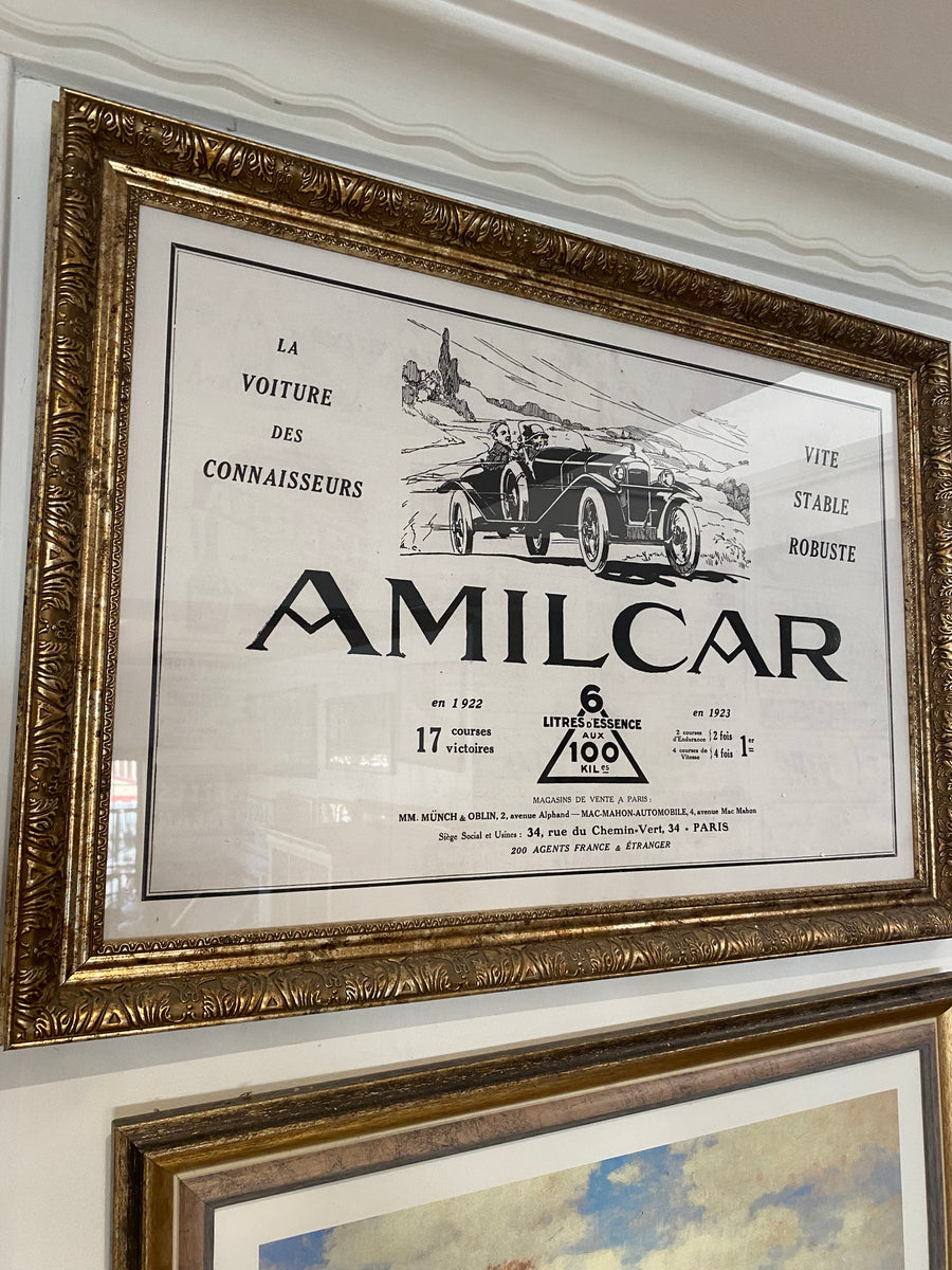 Framed Amilcar Advertisement from 1924 French Magazine
