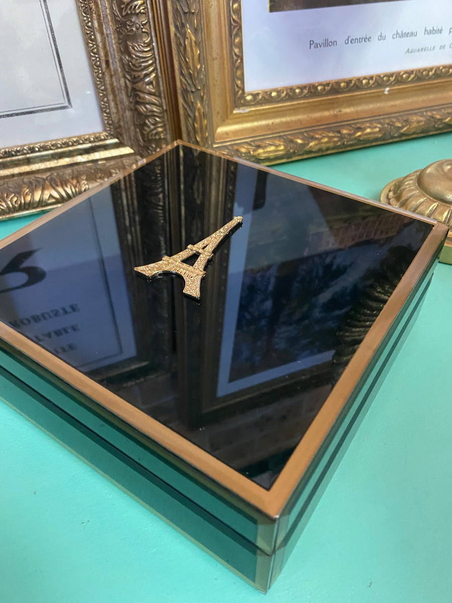 Black and Gold Eiffel Tower Jewellery Box