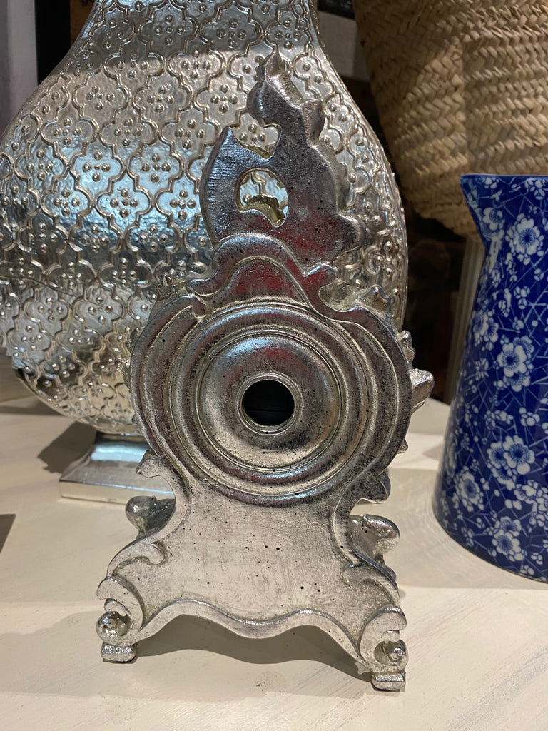 Small Silver Coloured Mantel Clock