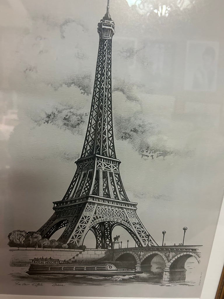 Framed Eiffel Tower Sketch Print