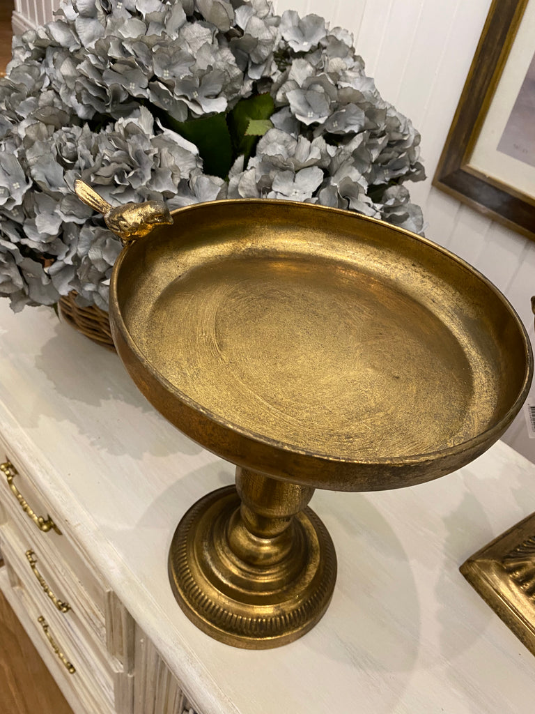 Metal tall tray with bird